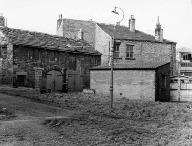 Rear view of No. 68 Town Street, Batley Carr with lock-up garage and meat preparation room.
