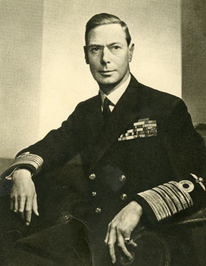 Wartime Archive of Reg Stone of Skelmanthorpe: Portrait of King George VI sent to 1543805 L.A.C. R.O. Stone – this photograph was sent out by the government to a selection of long serving airmen, at 232 Communication Squad, Rangoon, Burma. 