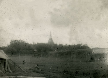 Wartime Archive of Reg Stone of Skelmanthorpe: “Last view of the Shwedagon Pagoda”. 
