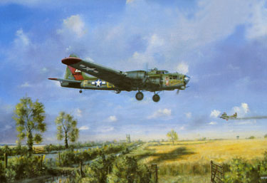 Wartime Archive of Reg Stone of Skelmanthorpe: Print of a painting showing a B17 Bomber.