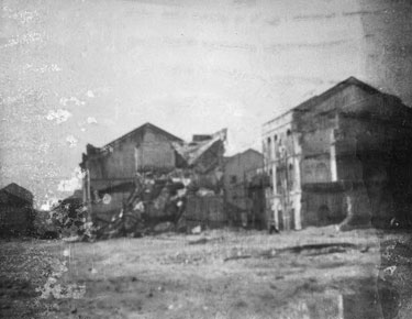 Royal Air Force 1543805 R.O. Stone East Bengal and Burma 1943-1946: Black and White Negatives of various photographs taken over that period – Returning back from Maymyo (Pyin U Lwin), to Mandalay Burma – Looking out to various scenes of bomb damage.