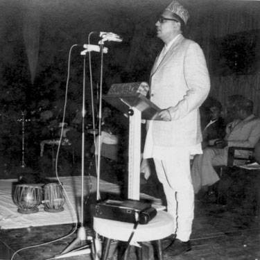 Album in the sacred and loving memory of Shri Surinder Mohan Ji Bansal - "After light musical entertainment, the Hon'ble Minister of Nepal, an address to the August Assembly from you will be most welcome." The great man of vision.