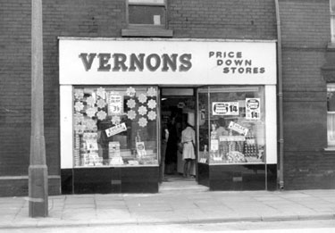 Album containing the various retail outlets currently/once owned by Mrs Duff's Family - VERNONS Price Down Stores, Darlington, Wigan
