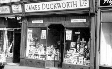Album containing the various retail outlets currently/once owned by Mrs Duff's Family - James Duckworth Ltd - Provisions & Groceries, Oldham Road