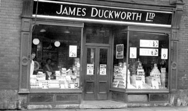 Album containing the various retail outlets currently/once owned by Mrs Duff's Family - James Duckworth Ltd - Freehold
