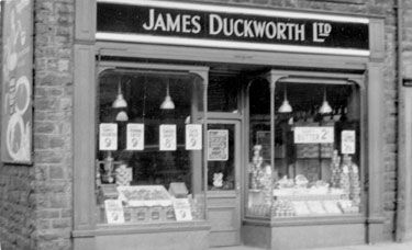 Album containing the various retail outlets currently/once owned by Mrs Duff's Family - James Duckworth Ltd - Millgate