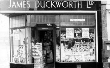 Album containing the various retail outlets currently/once owned by Mrs Duff's Family - James Duckwort Ltd - No.42 Princess Street, Bury, Greater Manchester