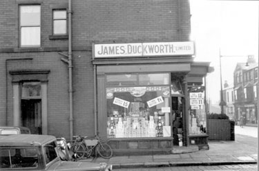 Album containing the various retail outlets currently/once owned by Mrs Duff's Family - James Duckwort Ltd - No.22 Blackburn Street, Radcliff, Greater Manchester