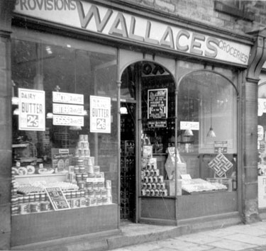 Album containing the various retail outlets currently/once owned by Mrs Duff's Family - Wallaces Ltd, Longwood - Huddersfield