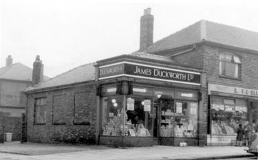 Album containing the various retail outlets currently/once owned by Mrs Duff's Family - James Duckworth Ltd. - No. 764 Rochdale Road, Royton, (Thornham), Greater Manchester