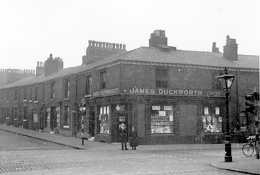 Album containing the various retail outlets currently/once owned by Mrs Duff's Family - James Duckworth Ltd. - Dunkinfield