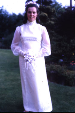Diana in her wedding gown