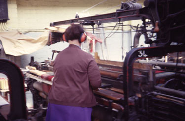 Weaving woollen cloth, Newton Stewart Mill.