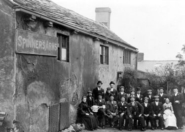 Spinners Arms, (party of people outside) - Leeds Road, Huddersfield.
