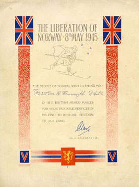 Certificate - THE LIBERATION OF NORWAY 8th MAY 1945