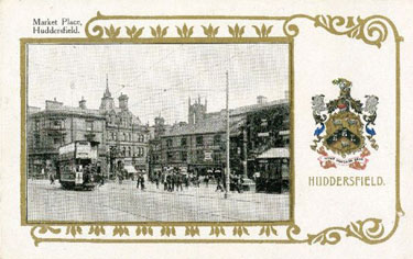 Postcard - Market Place, Huddersfield.