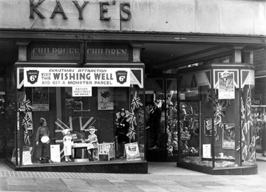 Alfred Kaye Drapers Ltd. - window displays encouraging people to join the services.