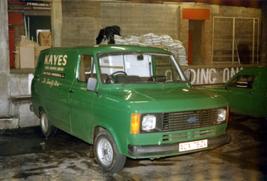 Kayes Drapers Ltd. - Loading Bay, showing the distinctive green vans. 