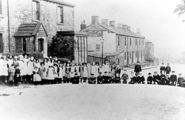 Street Scene, Mirfield - group photograph made up of children.