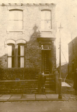 Fredrick Hall as a young boy, standing outside his home - No. 32 North Road, Ravensthorpe.