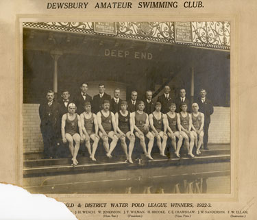 Dewsbury Amateur Swimming Club - Wakefield & District Water Polo League Winners, 1922-1923.
