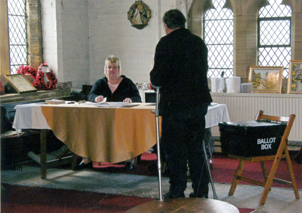 "Election Day", the Church of St. James the Great, Flockton. Places of Worship, 2nd Prize Winner: "A Moment in Time, Kirklees, the Inside Story" PHOTOGRAPHIC COMPETITION 2008 – Interiors. 