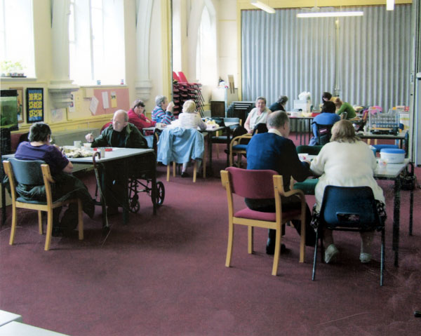 "Howland Centre for the Disabled", School Street, Dewsbury: members taking part in craft activities. Education, 1st Prize Winner: "A Moment in Time, Kirklees, the Inside Story" PHOTOGRAPHIC COMPETITION 2008 – Interiors. 