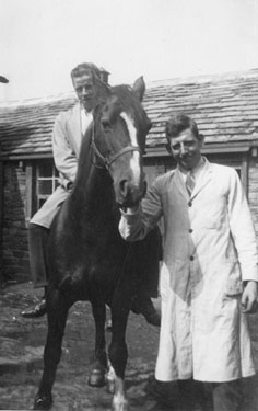 Jack Kavanah and Sonny Coates with Dolly the Milk Pony - Berry Brow, Huddersfield.