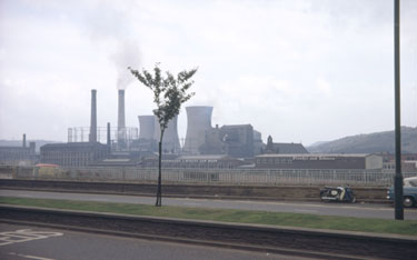 Gas works, seen from Leeds Road.