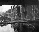 View: k024746 Aspley - View under the wakefield road canal bridge, where the two canals - broad and narrow - were separated by a coffer-dam, before the point was filled in.
